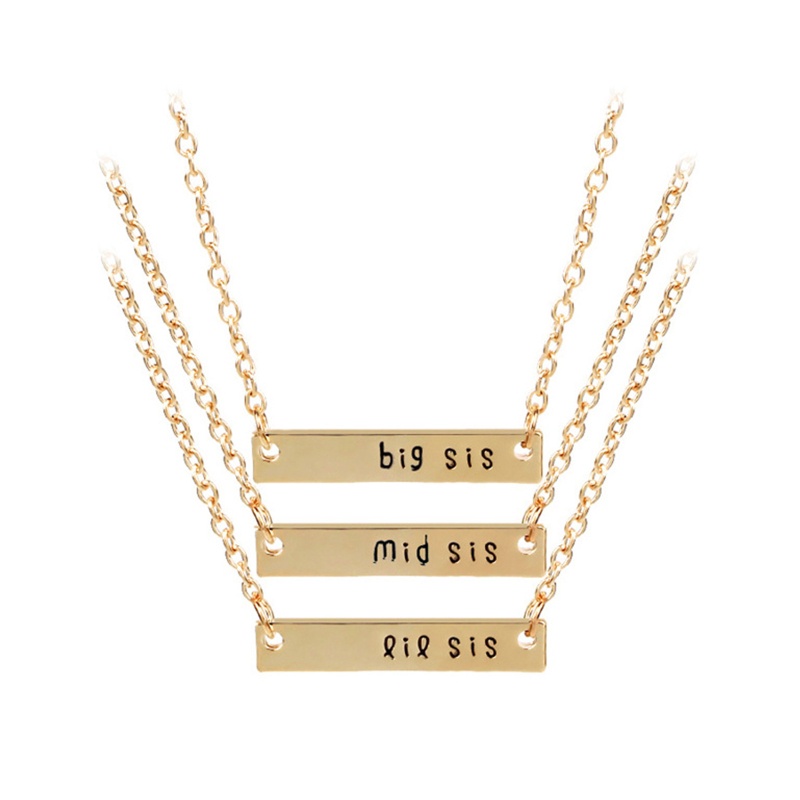 Vòng cổ Hợp Kim Mặt Chữ Nhật Ngắn In Chữ Best Friend Cho Chị Em Gái 3 Chị 3 Frie