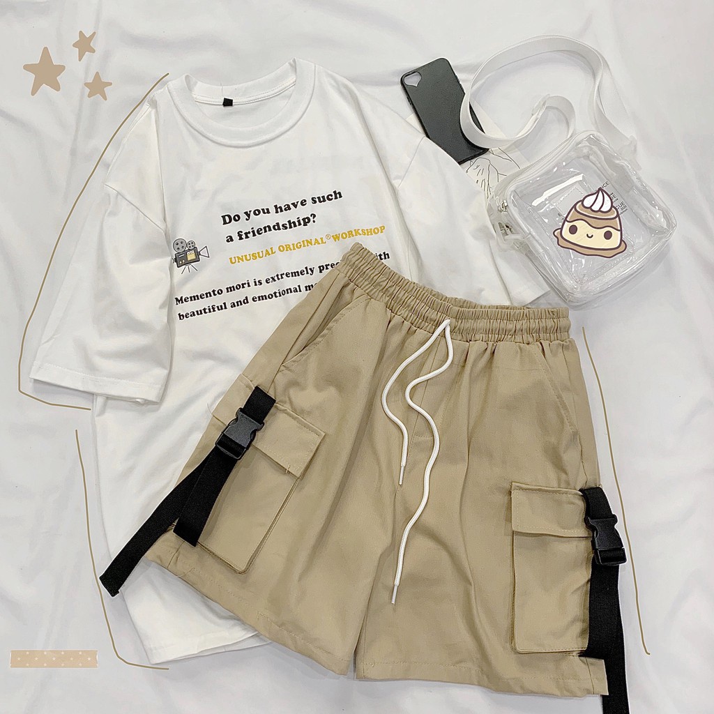 Quần Short Kaki Phối Khóa PACI SHORT Unisex