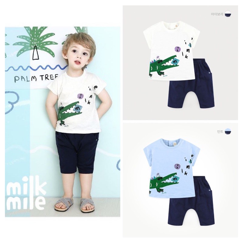 Bộ Milkmile cá sấu xuất dư size 90-130