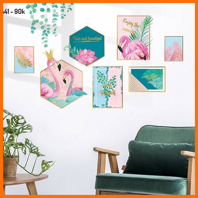 Decal dán tường decor khung ảnh mẫu hàn quốc trang trí phòng khách phòng ngủ