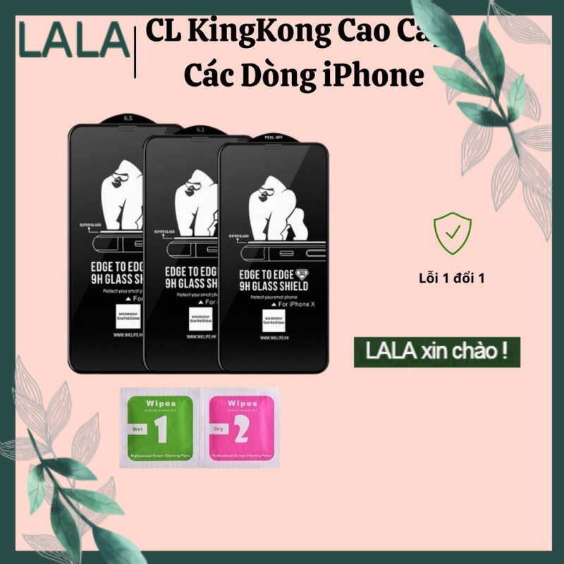 Kính Cường Lực KingKong Full Màn Hình Cảm Ứng Nhạy Ip X/Xs/Xsmax/11/11 Pro/11 Promax/12/12 Mini/12 Pro/12 Promax [B03]