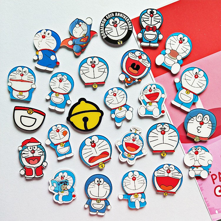 Huy Hiệu, Ghim Cài Áo Nhựa Hình Doraemon, Đô Rê Mon Hoạt Hình Đáng Yêu