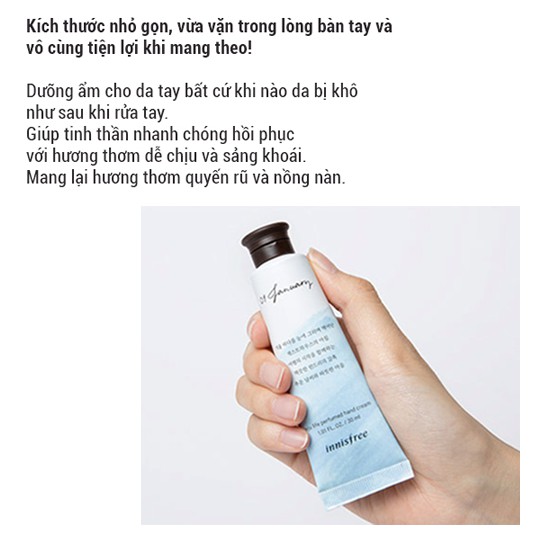 [Mã COSINNI6 -10% ĐH350k] Kem dưỡng da tay hương nước hoa innisfree Jeju Life Perfumed Hand Cream 30ml