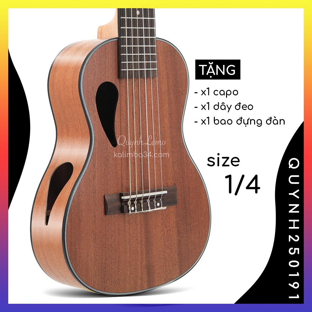 Đàn Guitarlele classic 6 dây size 1/4 , đàn guitar mini cao cấp , Ukulele nhỏ gọn tặng phụ kiện hấp dẫn