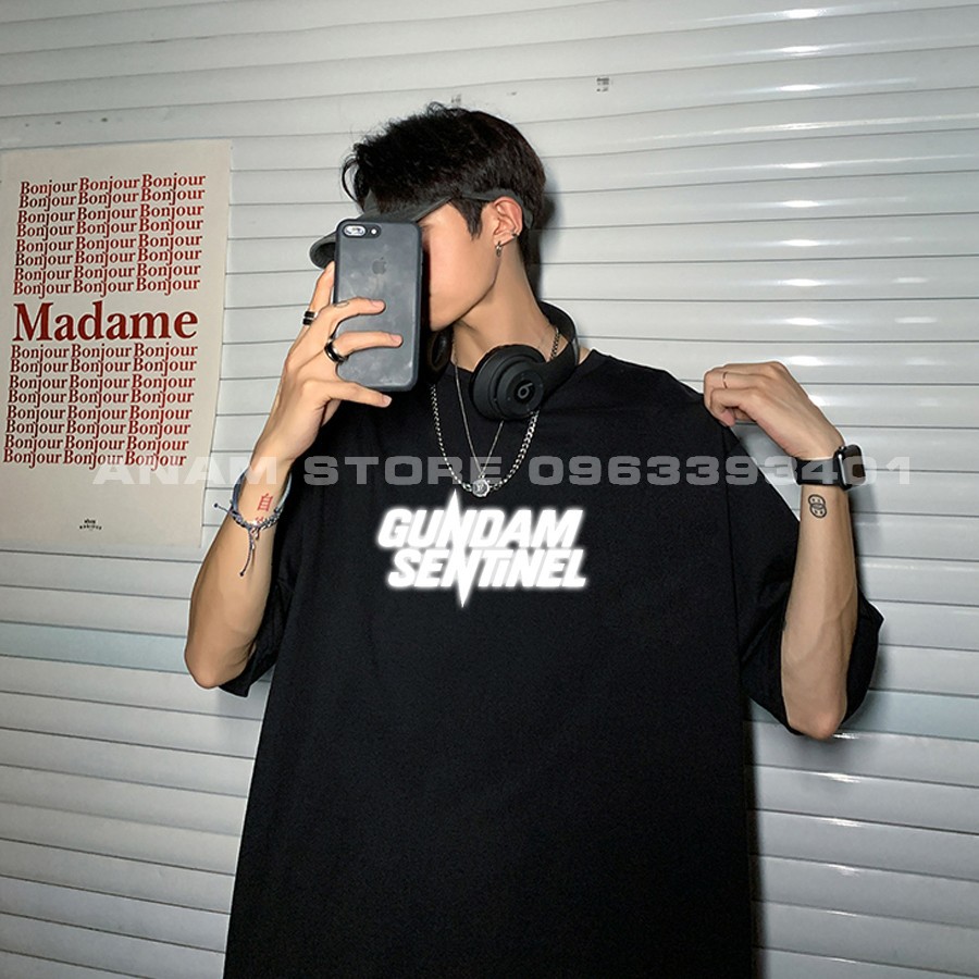 Áo thun phản quang Tay Lỡ Nam Nữ Gundam
