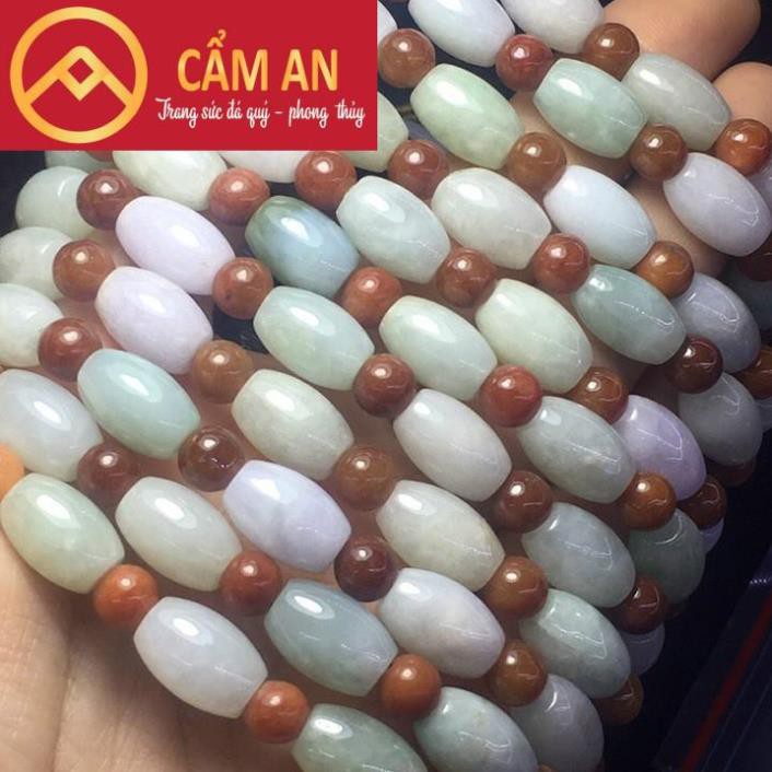 Vòng Tay Đá Phong Thủy Jadeite Tự Nhiên Hình Dạng Lu Thống - Tặng Hộp Đựng Và Dây Xâu
