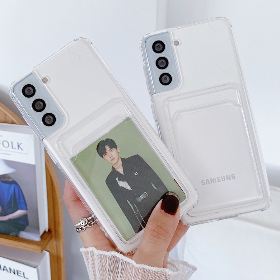Ốp Lưng Samsung A22 5G Trong Chống Sốc Gù Bảo Vệ Camera Kèm Ngăn Đựng Thẻ Card, Hình Ảnh