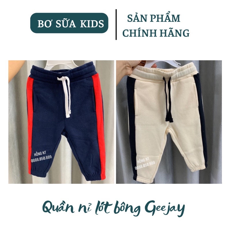 Quần nỉ jogger lót bông Geejay xịn full tag túi