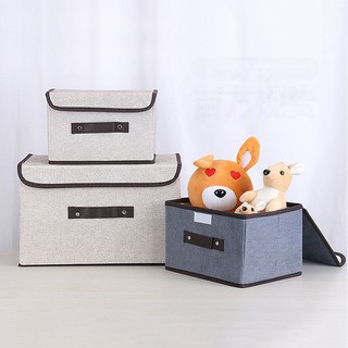 [Bebu123] Combo 2 hộp vải đựng đồ thùng đựng quần áo đồ lót đồ chơi đa năng bằng vải cứng cắp có nắp đậy 8 lít,18 lít ti