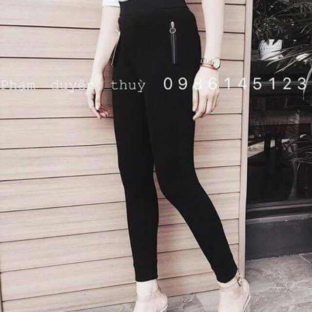 Quần legging cottong khóa sườn