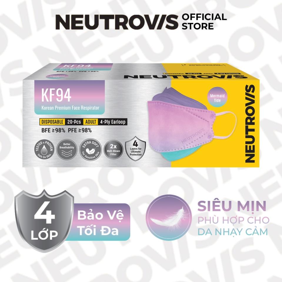Hộp 20 Cái Khẩu Trang Cao Cấp KF94 Neutrovis- Mermaid