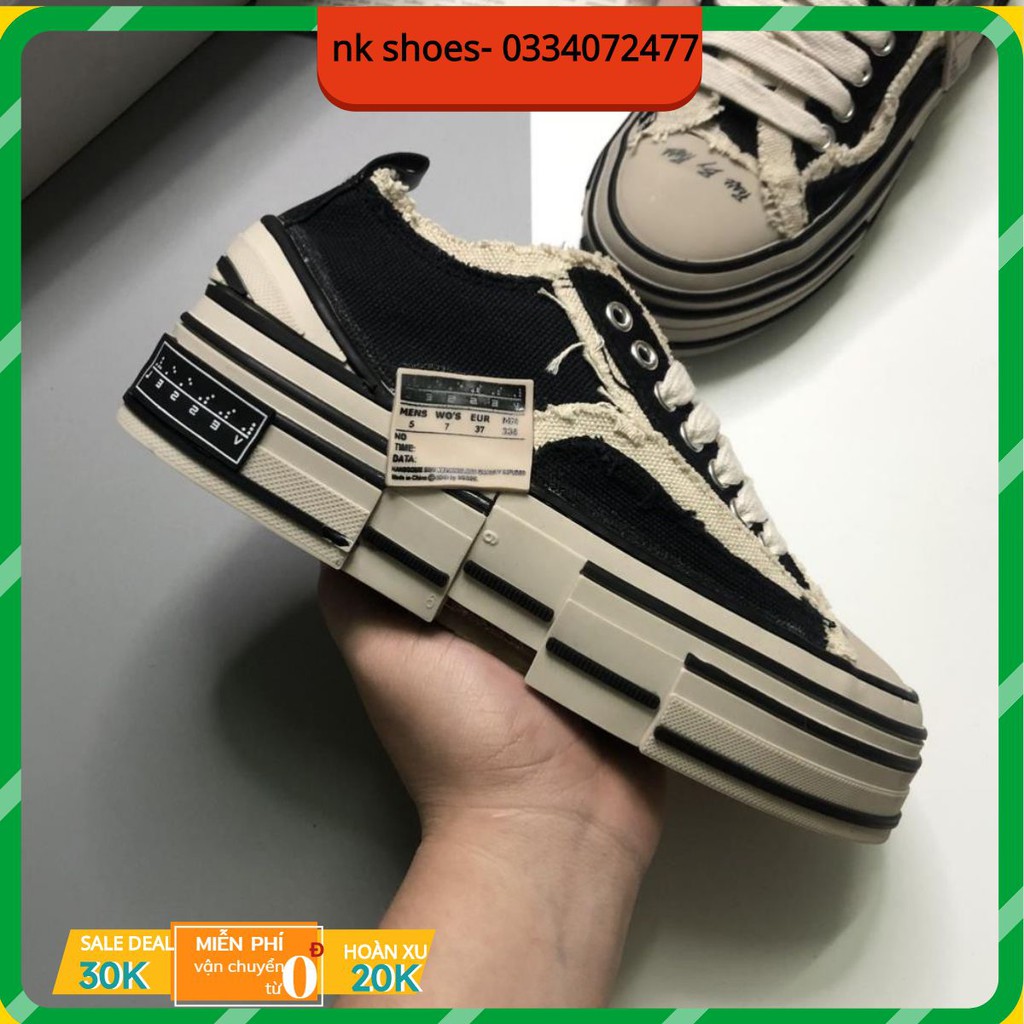 Giày xvessel⚡️𝐒𝐢ê𝐮 𝐑ẻ⚡️, Giày rách nam nữ đế cao 3,5-4cm (Sale + Freeship)
