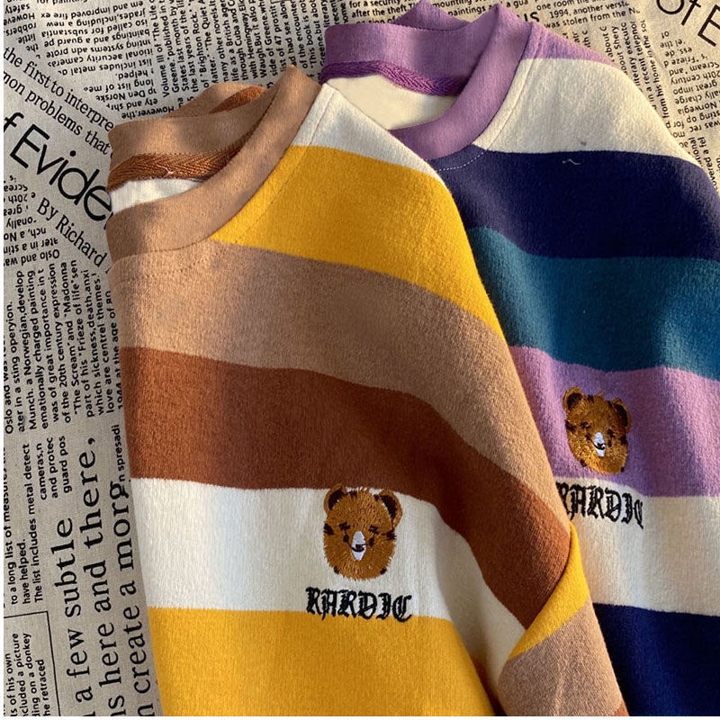 Áo hoodie dáng rộng thêu hình gấu phong cách Hàn Quốc | BigBuy360 - bigbuy360.vn