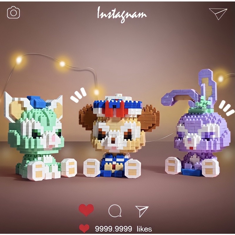 Mô Hình Lego 3D Lắp Ráp Thỏ Stella Lou và Bạn Bè Dạng Nanoblock