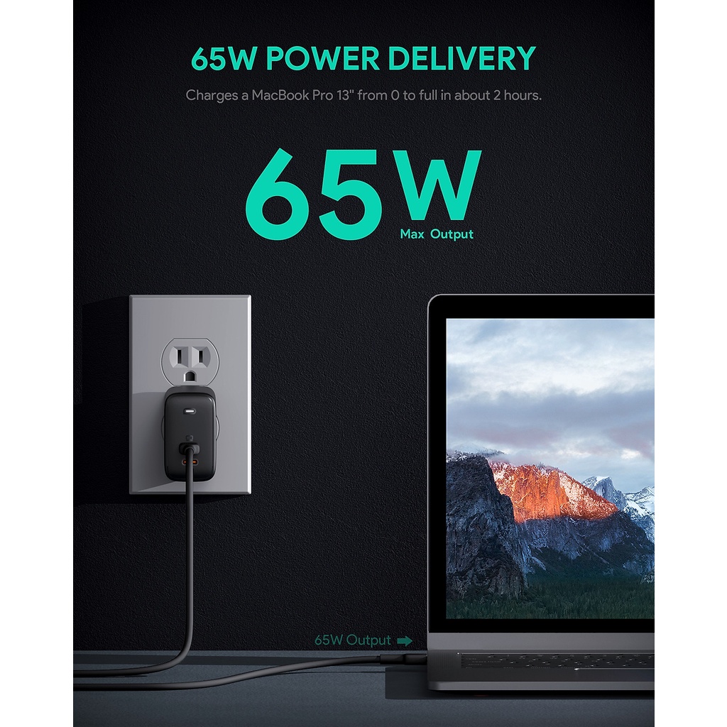 Củ sạc nhanh Type C Aukey PA-B4 65W