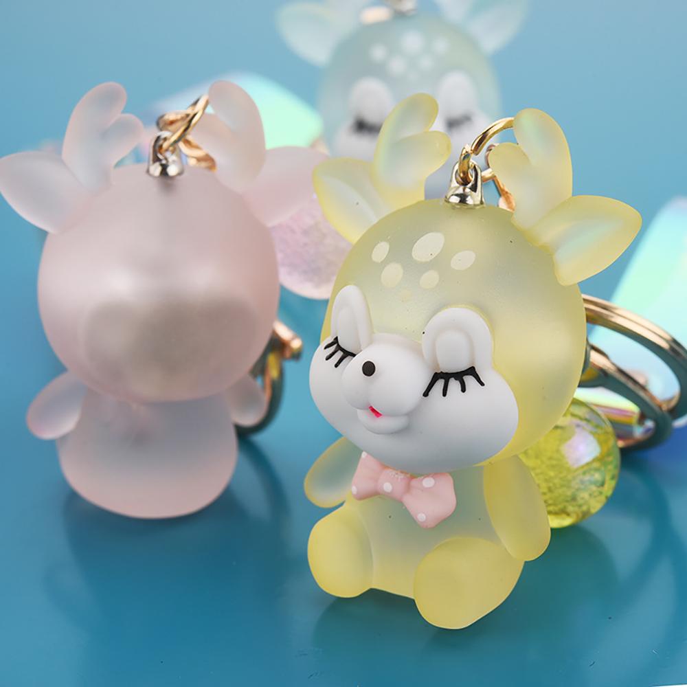 CLEOES Móc Khóa Hình Hươu Có Đèn Led Dễ Thương