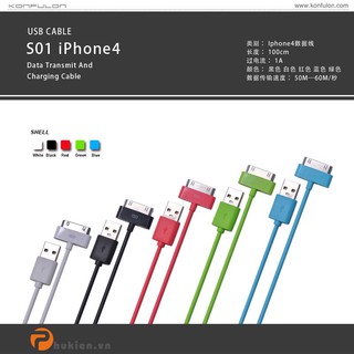 CÁP SẠC KONFULON S01 CHO IPHONE 3/4 - IPAD 2/3/4