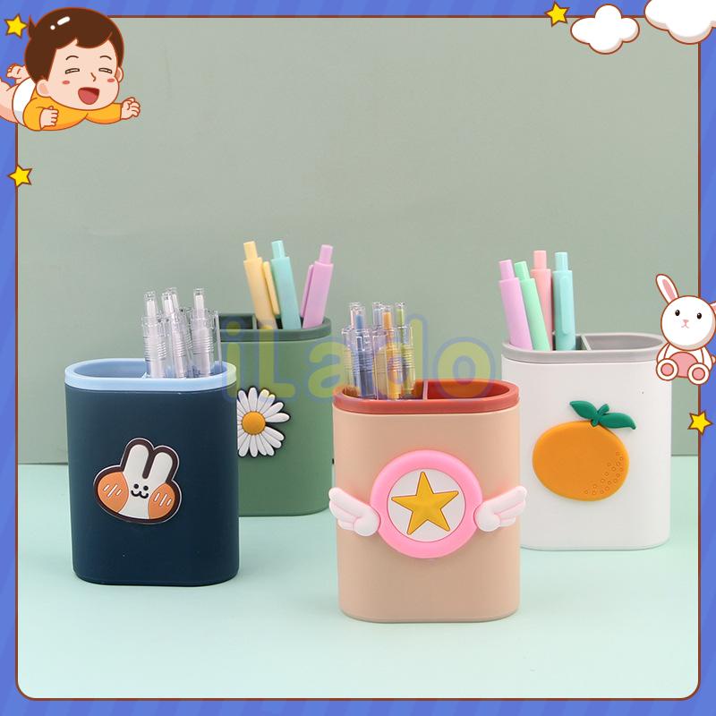 ⭐ iLado ⭐ Hộp bút trong suốt Ống đựng bút thùng đựng hàng trộn hai màu hộp văn phòng phẩm hộp đựng bút trong s hộp bút trong kệ văn phòng phẩm để bàn kệ đựng văn phòng phẩm hộp nhựa đựng
