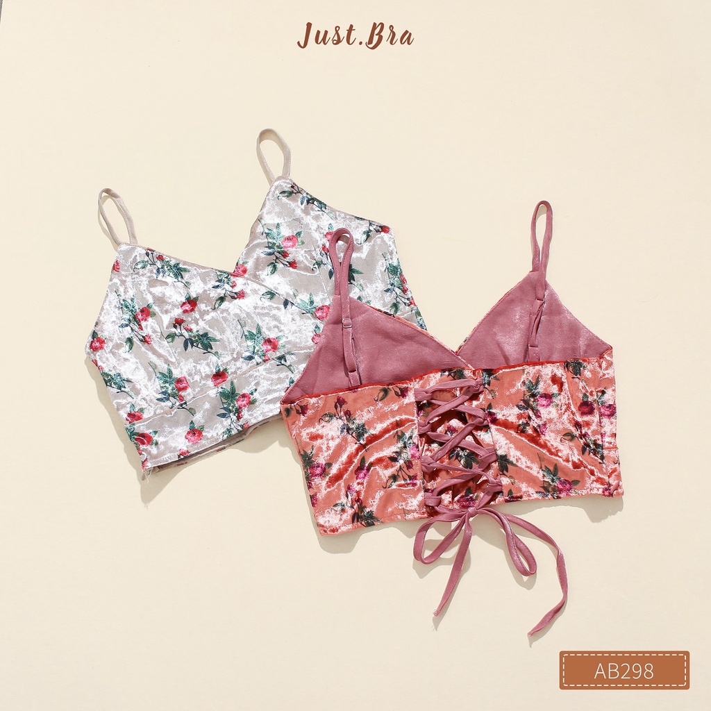 Áo bra Just Bra thiết kế dây đan lưng cách điệu, họa tiết hoa cổ diển AB298