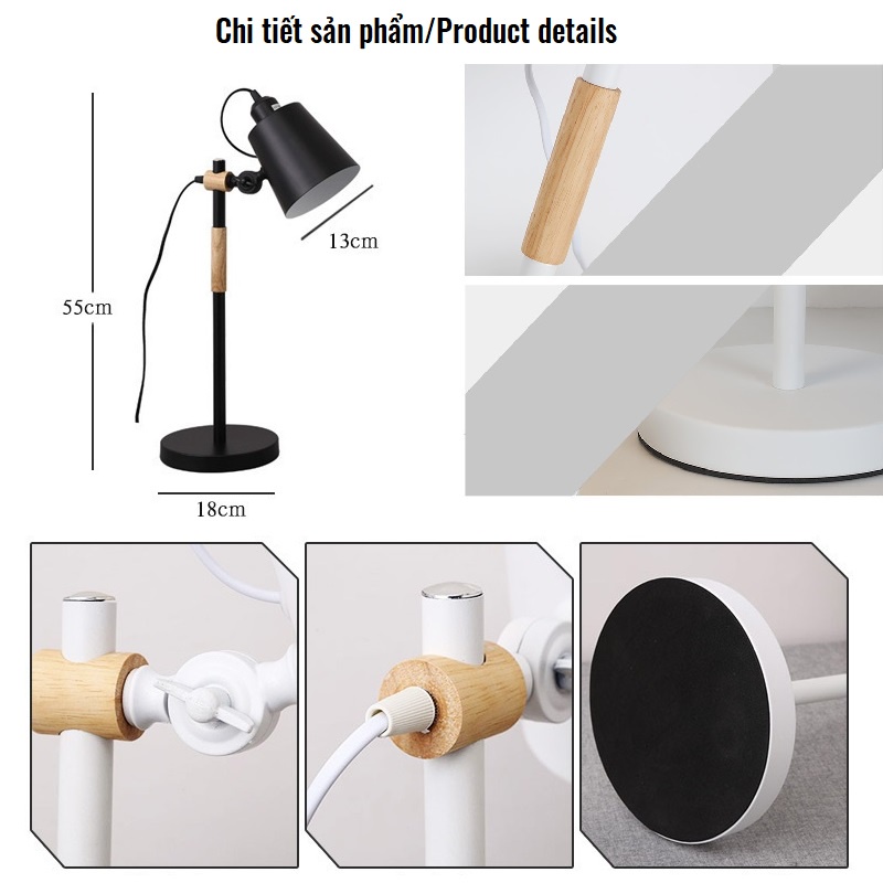 Đèn học, đèn để bàn làm việc Vintage sang trọng - Có kèm bóng LED - (Có video quay thật )- CÓ SẴN