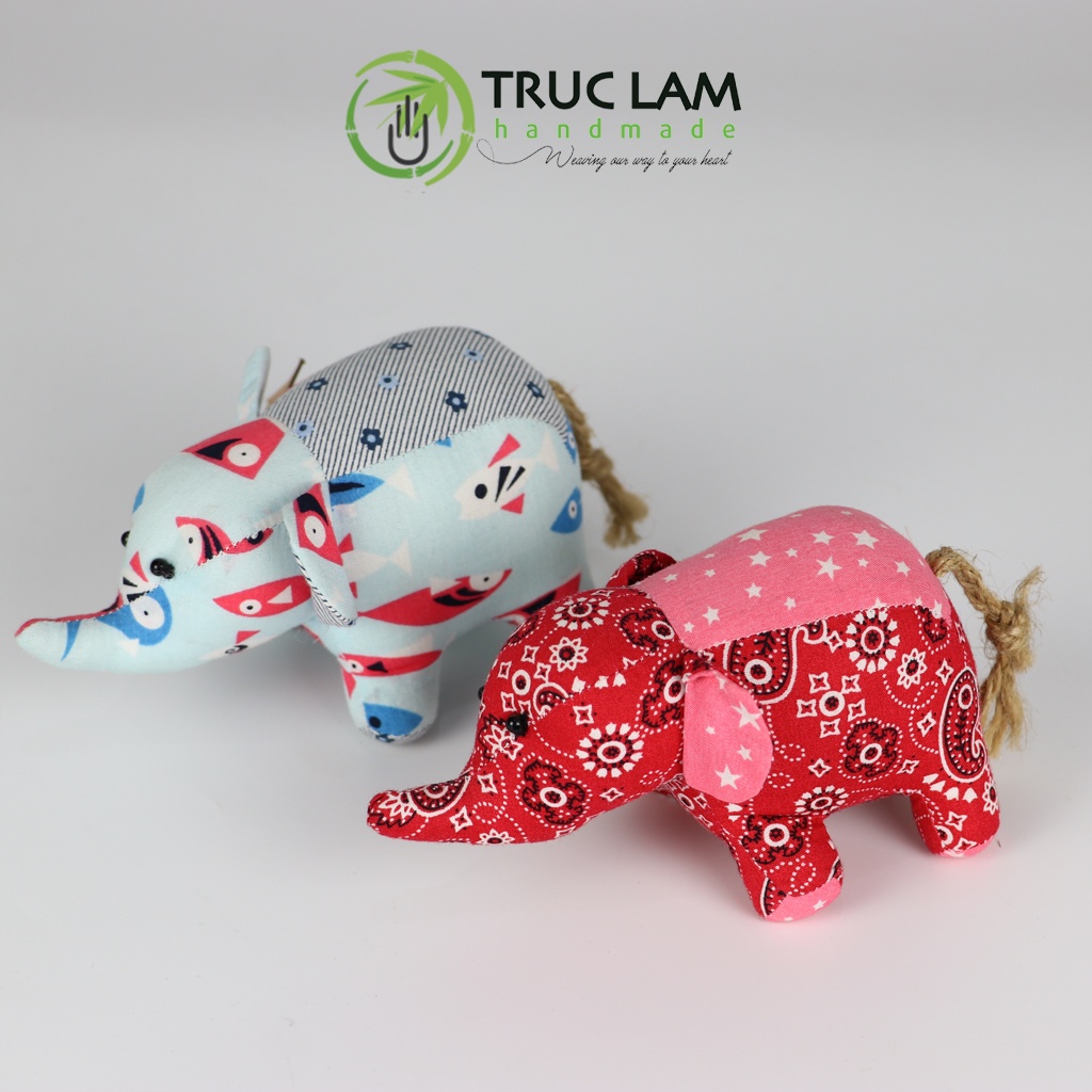 Đồ Chơi Cho Bé Thú Nhồi Bông Mini Hình Chú Voi Bông Gòn Cao Cấp - Trúc Lâm Handmade