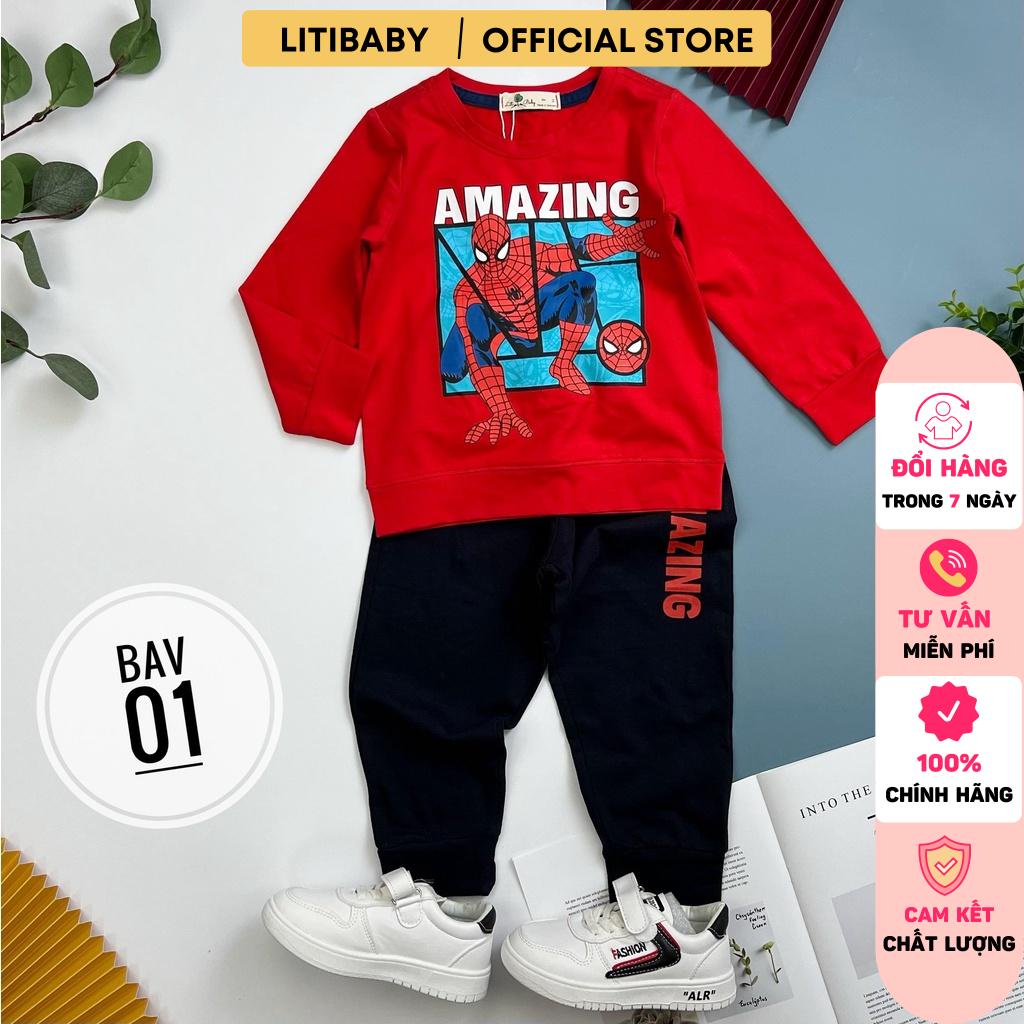 Bộ bé trai LITIBABY thu đông siêu nhân ngồi 2/8