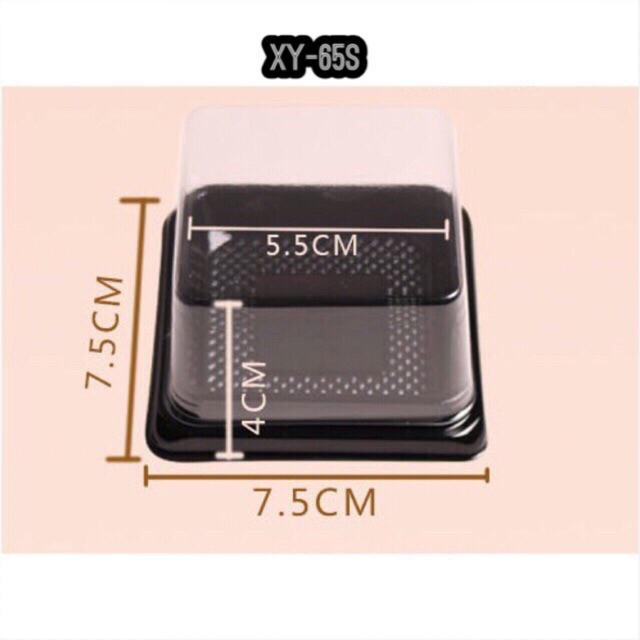 Hộp Nhựa XY Vuông Đế Đen Đựng Bánh Trung Thu Các Size 65s, 80s, 12 -12