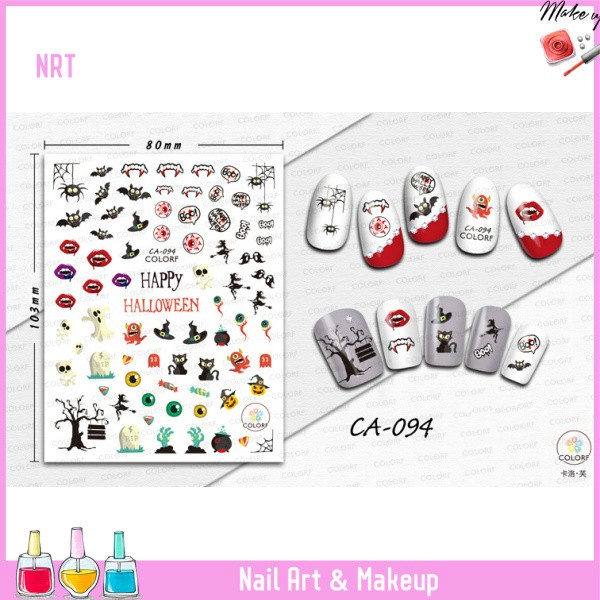 [Follow us] Halloween Pattern Nail Sticker