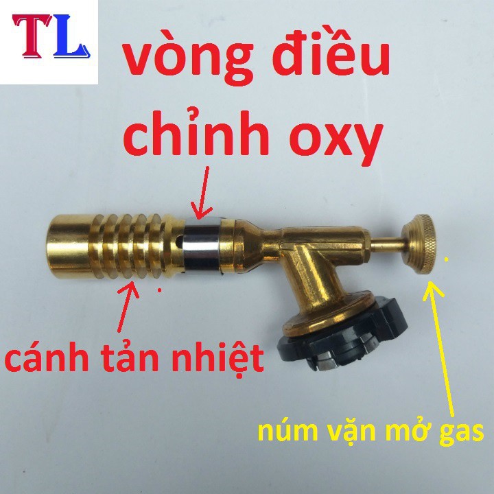 [MẪU MỚI] Đèn khò gas 1300 độ bằng đồng nguyên khối độ bền cao, có vòng điều chỉnh oxy ,đèn khò ga mini - khò lửa mini