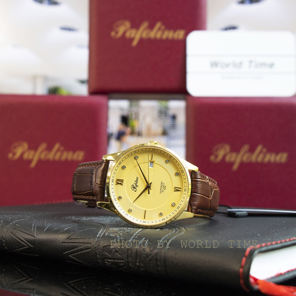 Đồng Hồ Nam Pafolina 5034M dây da Chính Hãng Full Box - Kính Sapphire - Chống xước, chống nước - Thẻ Bảo Hành 3 Năm
