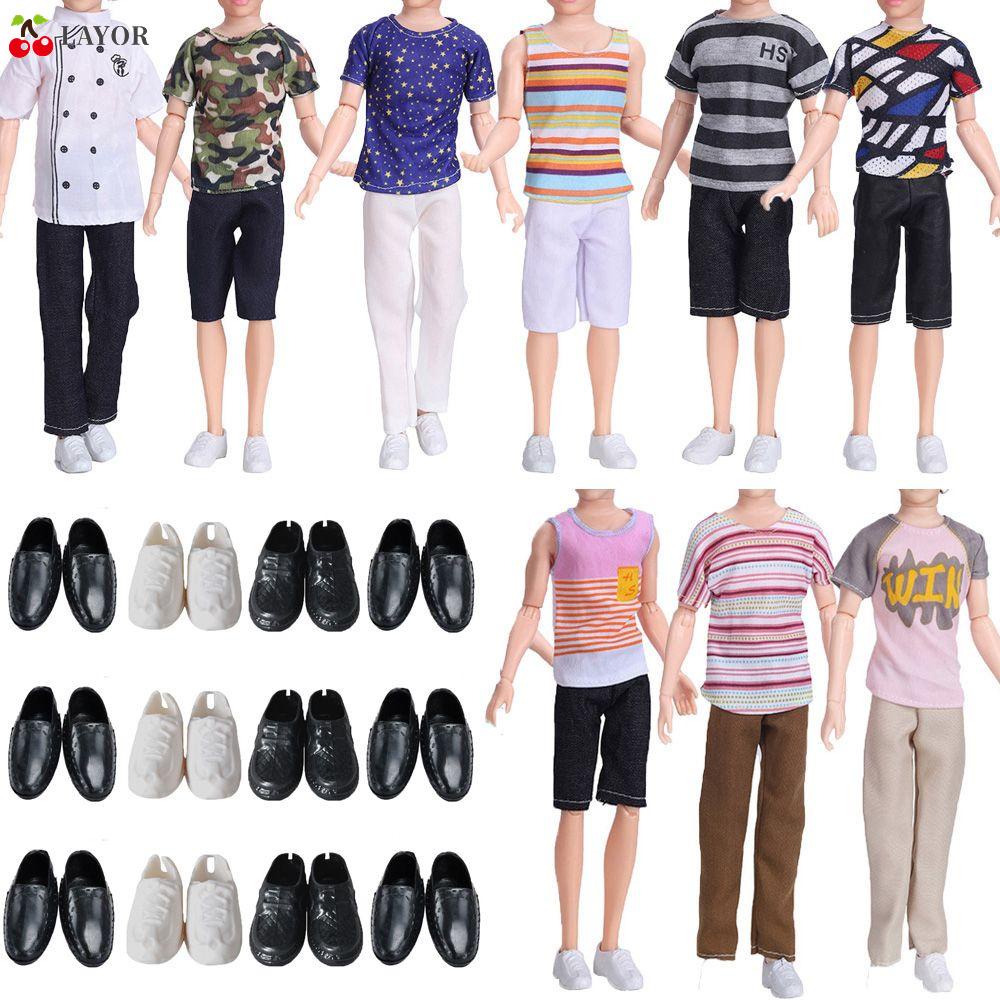 Bộ quần áo và giày nhiều phong cách trang trí cho búp bê nam