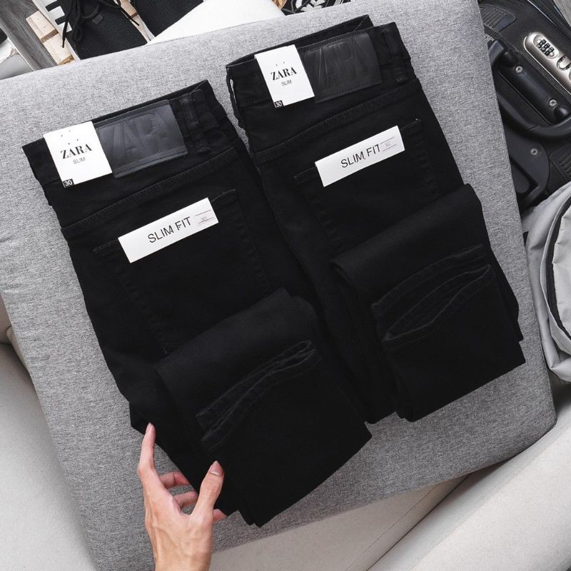 QUẦN JEAN NAM BIGSIZE MÀU ĐEN FORM SLIMFIT