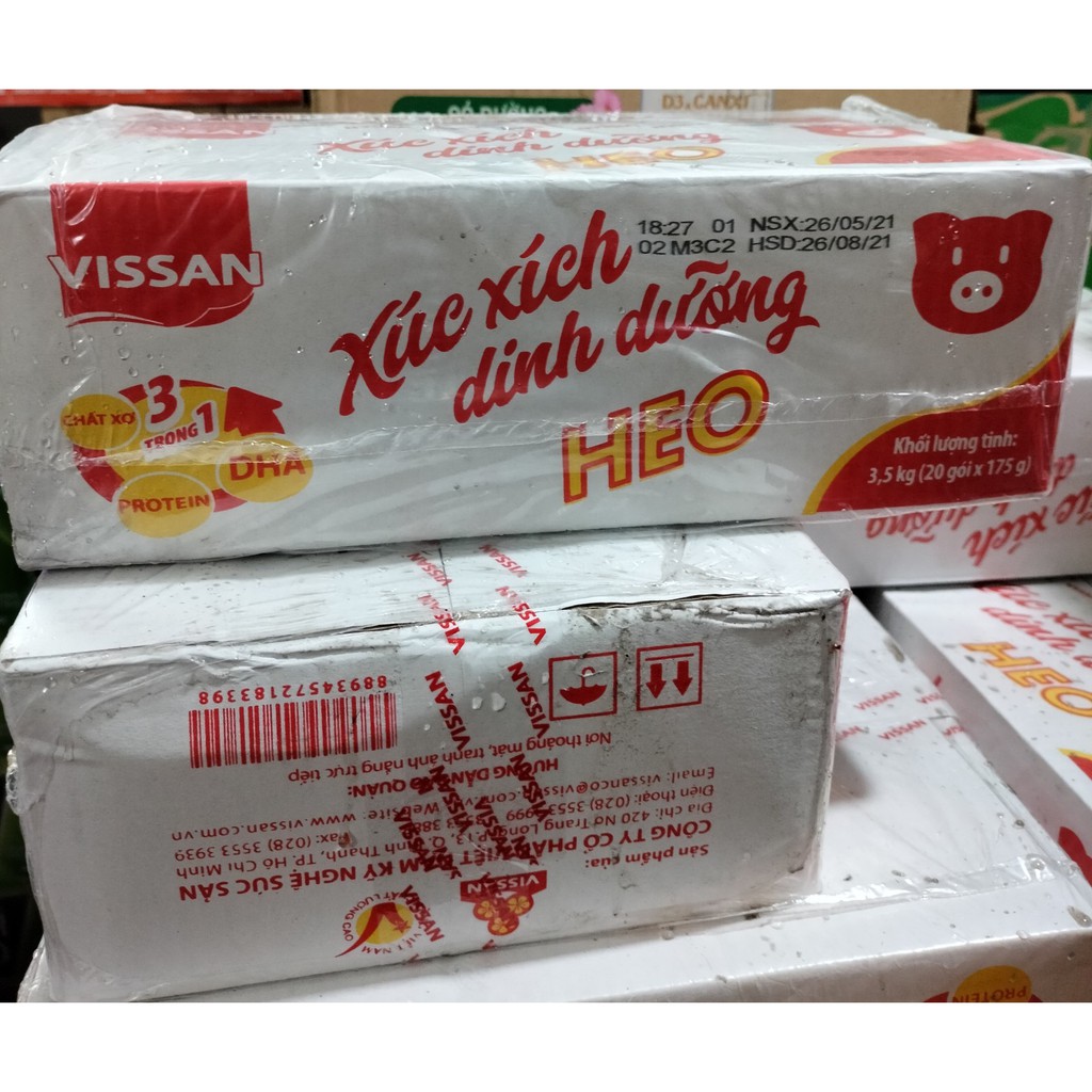 Xúc xích heo dinh dưỡng Vissan thùng 20 gói 175g | BigBuy360 - bigbuy360.vn