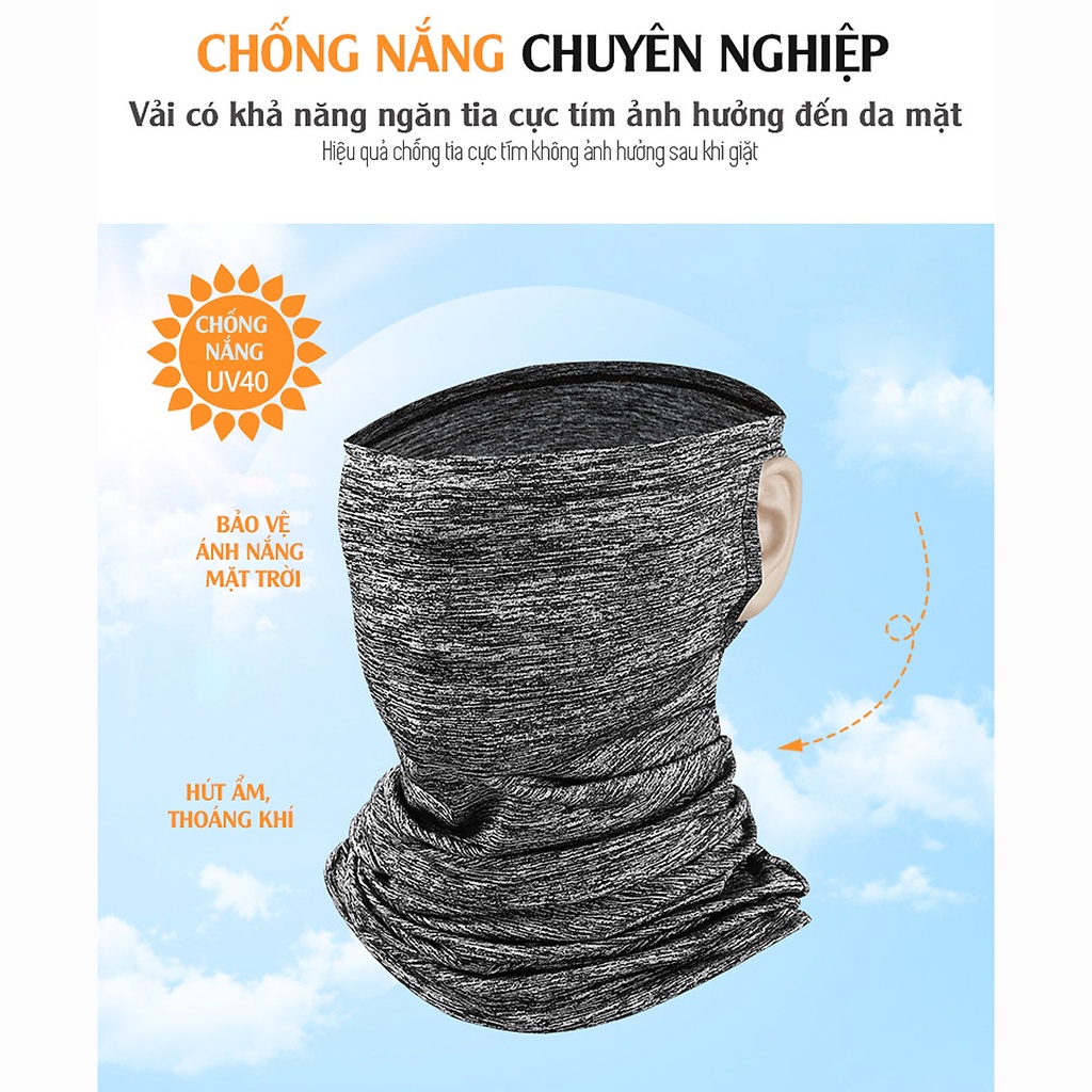Khăn Trùm Đầu Đi Phượt Chống Nắng, Ngăn Tia UV, Có Chỗ Đeo Tai Chống Tuột