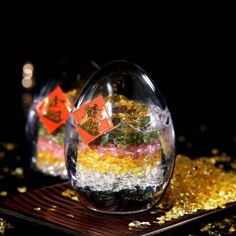 Trứng đá phong thủy-Tài lộc đặt bàn thờ