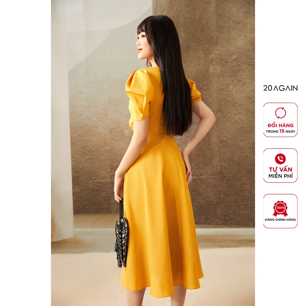 Đầm Xòe ngắn tay xoắn nơ ngực DDW0576 - 20AGAIN | BigBuy360 - bigbuy360.vn