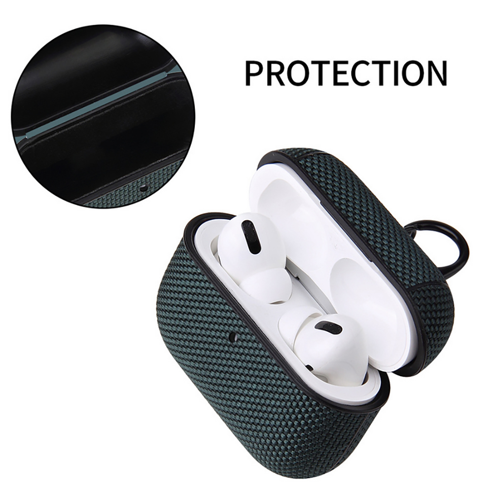 Vỏ bảo vệ hộp sạc tai nghe bằng nylon chống thấm nước có móc khóa thích hợp cho Airpods 1 2 3