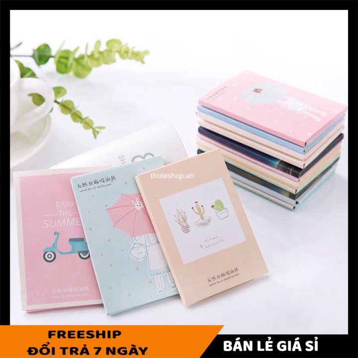 Giấy thấm dầu 🎉SALE ️🎉 Hộp giấy thấm dầu phong cách Hàn Quốc giúp làm sạch da mặt, tiện lợi đáng yêu 7305