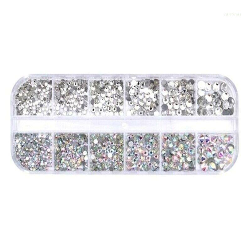 1 Hộp Hạt Nhựa 3D Nhiều Kích Cỡ Đính Móng Tay/Điện Thoại