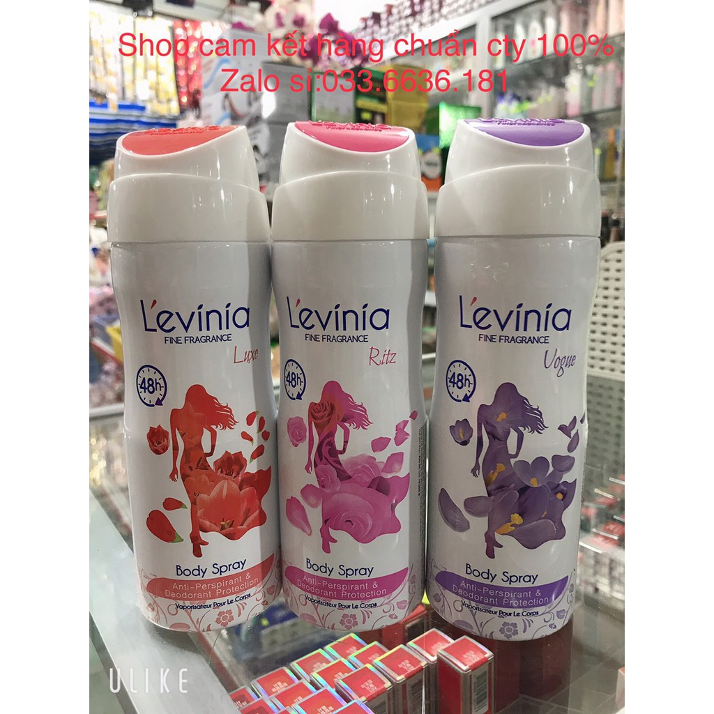 xịt khử mùi toàn thân LEVINIA 200ML [ chuẩn công ty100%]