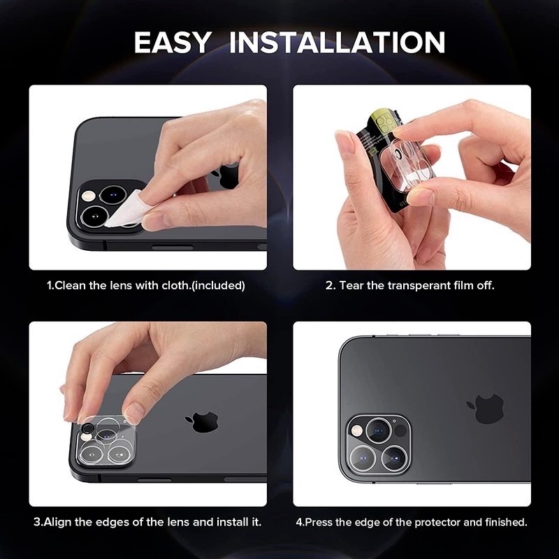 Kính cường lực 3d trong suốt HD bảo vệ camera che phủ toàn diện thích hợp cho iPhone13 Mini Pro Max