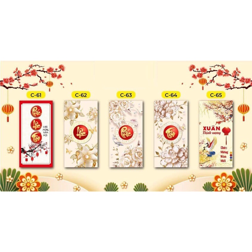 BAO LÌ XÌ TẾT 2022 đủ 15 mẫu cực đẹp sang trọng giấy C150 dày dặn
