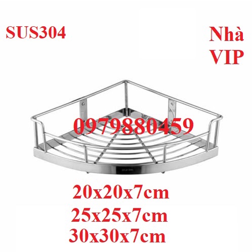 Kệ góc cao cấp inox304 không gỉ sét, 20x20, 25x25, 30x30