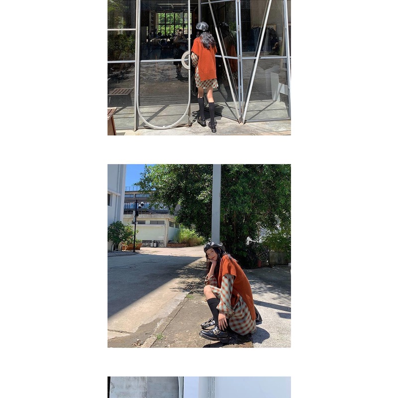 Set Áo Sơ Mi Dài Tay + Áo Len Không Tay Thời Trang Dành Cho Nữ