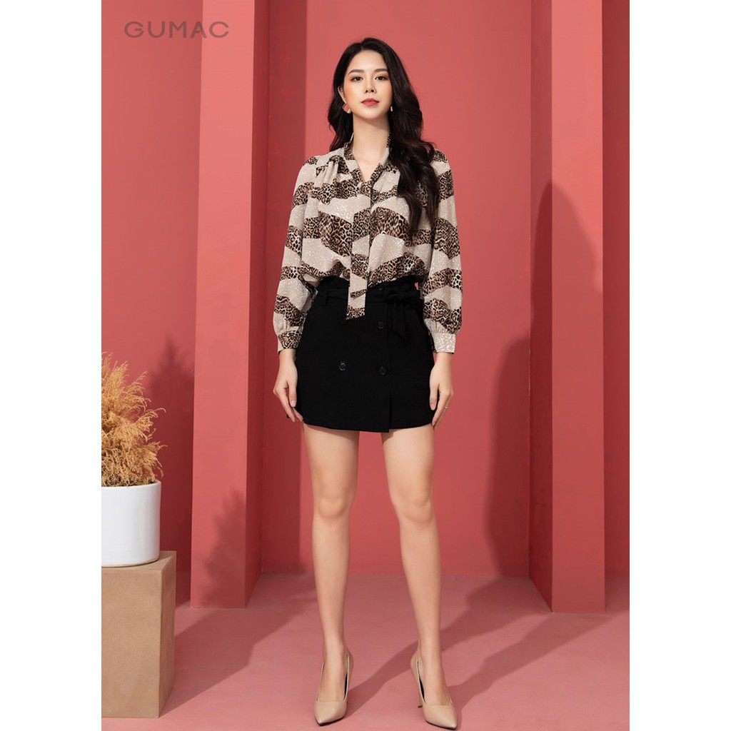 [Mã WABRGU152 giảm 10% tối đa 50k đơn từ 250k] Chân váy nữ chữ A phối nút VA10205 GUMAC | BigBuy360 - bigbuy360.vn