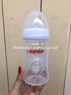 [Tặng thêm 1 núm] Bình sữa cổ rộng 200ml/300ml Dolphin