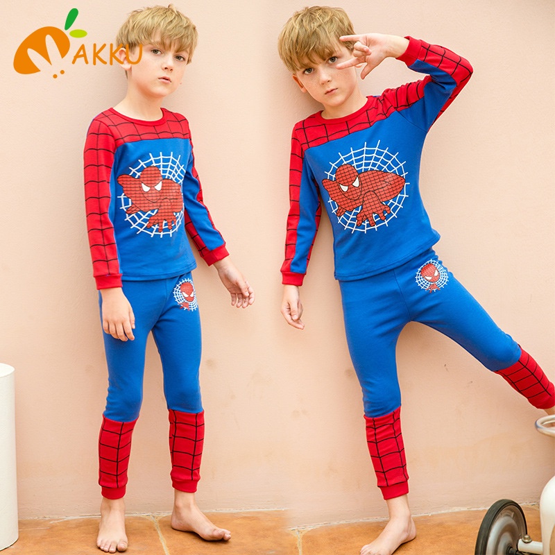 Bộ Đồ Ngủ In Hình Siêu Anh Hùng Marvel Dễ Thương Cho Bé Trai
