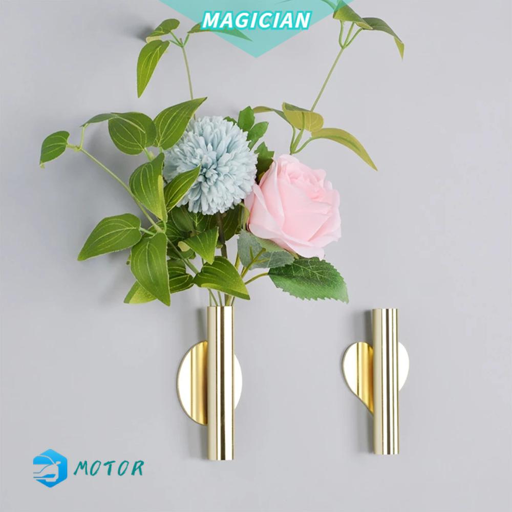 MAGIC Fashion Flower Vase Non Perforated Wall Flower Device Tube Vase Creative Living Room Wall Mounted Nordic style Decoration Pendant