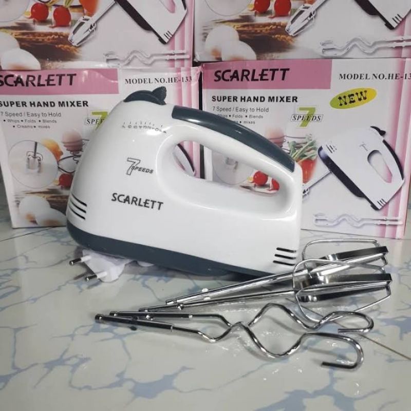 Máy đánh trứng cầm tay , Máy đánh trứng, cafe, làm bánh 7 tốc độ hàng chính hãng SCARLETT