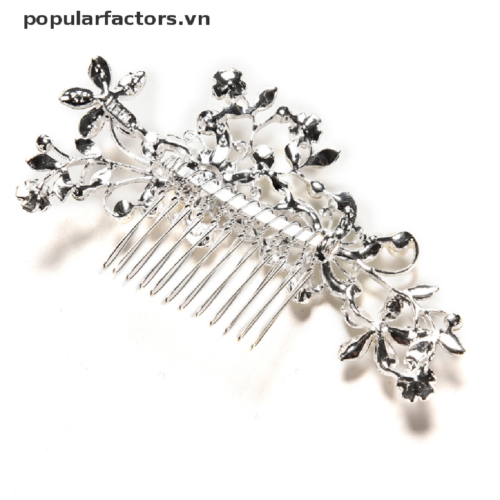Cài tóc thiết kế hoa đính đá và ngọc trai giả thời trang dành cho nữ